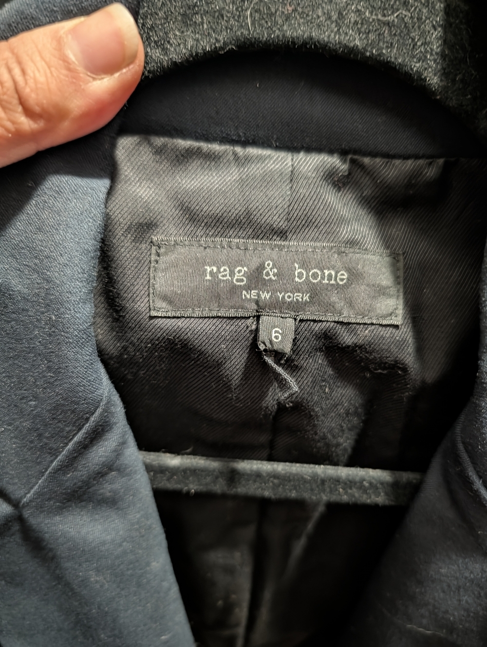 rag & bone Double-Breasted Navy Blazer with Gold Buttons - Picture 2 of 6